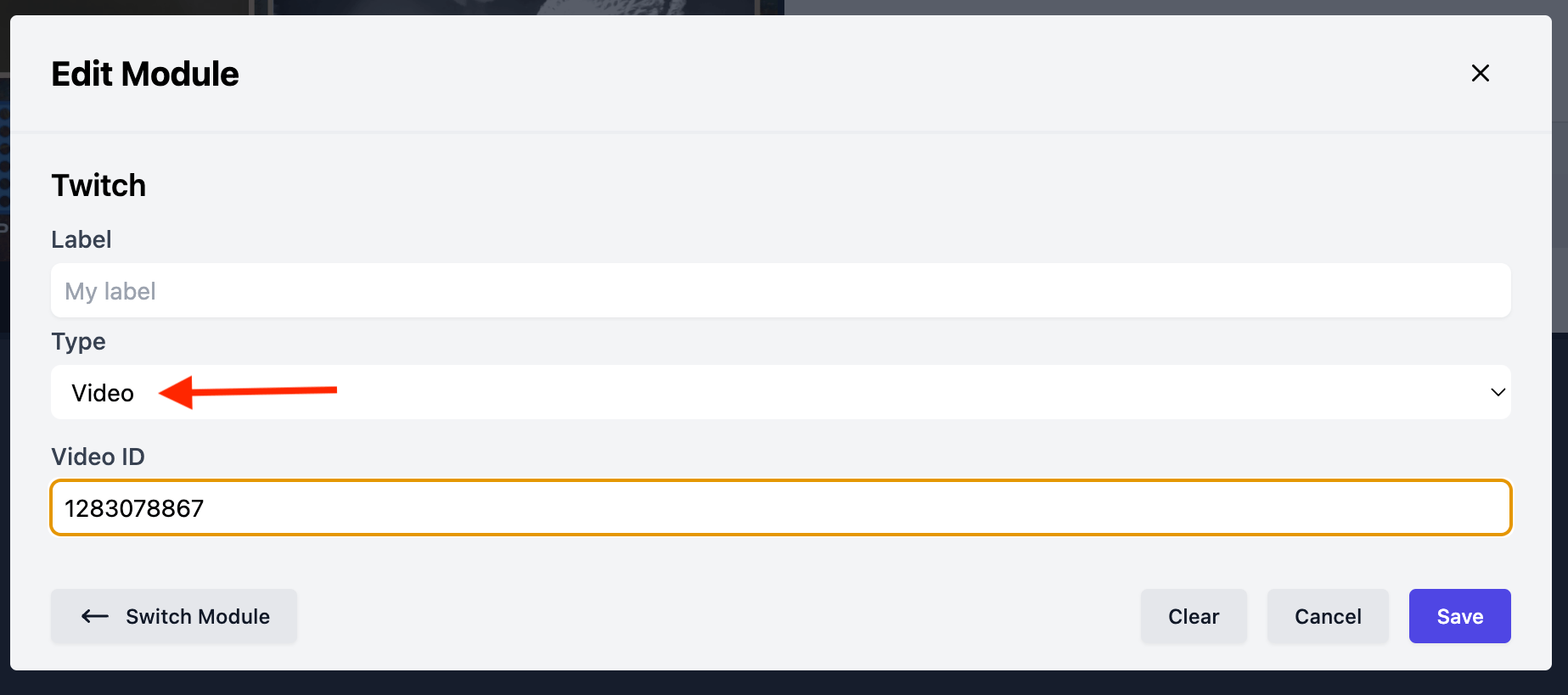 Selecting Twich on-demand video