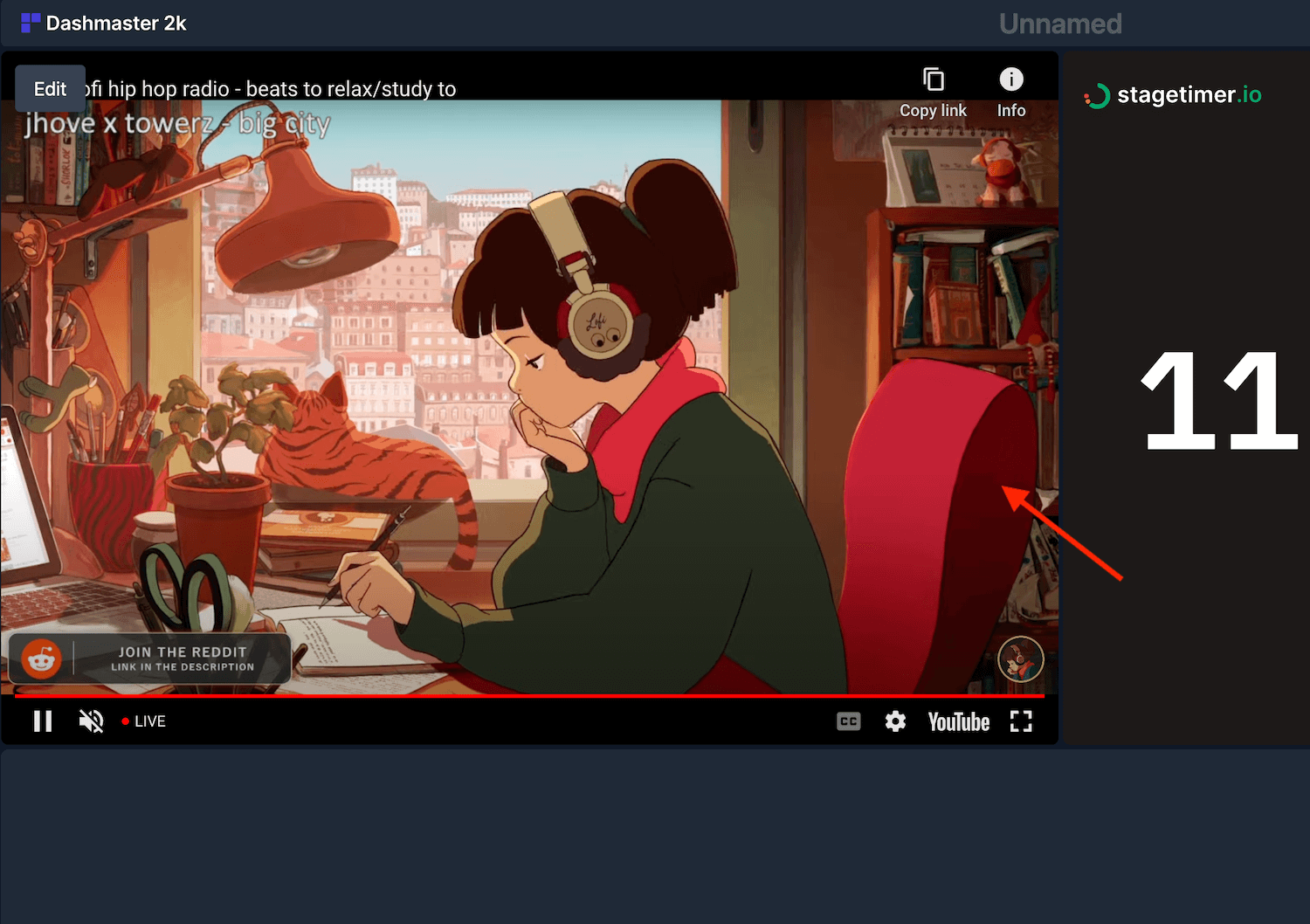 YouTube module on the dashboard